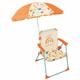 FUN HOUSE Fruity's Chaise pliante camping avec parasol - H.38.5 xl.38.5 x P.37.5 cm + parasol ø 65