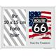 empireposter Route 66 American Flag and Logo - Bedruckter Spiegel als Fotorahmen - Größe 22,8x17,8