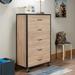 Aoolive Storage Cabinet Chest for Home Bedroom in Weathered Light Oak