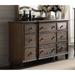 Aoolive 9-Drawer Dresser Storage Cabinet in Weathered Oak