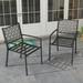 Elliza Black Stackable Metal Outdoor Patio Dining Chairs (Set of 2)