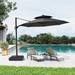 Crestlive Outdoor Luxury 11.5 Ft Patio Cantilever Umbrella with Tilting & Rotating Shading Area