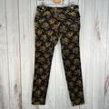 Free People Pants & Jumpsuits | Free People Black Velvet Floral Skinny Pants Size 26 | Color: Black/Yellow | Size: 26