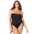 Plus Size Women's Adjustable Bandeau One Piece by Swimsuits For All in Black (Size 8)