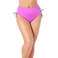 Plus Size Women's Bow High Waist Brief by Swimsuits For All in Pink Boho Paisley (Size 22)
