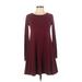 Old Navy Casual Dress - A-Line: Burgundy Solid Dresses - Women's Size X-Small