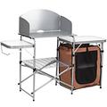 Gymax Folding Outdoor Camping Table Portable BBQ Grill Table w/ Storage Bag, Steel in Gray | 44 H x 57.5 W x 18 D in | Wayfair GYM02996