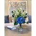 Primrue Hydrangea Floral Arrangement in Glass Vase Silk in Blue | 24 H x 24 W x 24 D in | Wayfair 7BBF0299629E4C548DF17B24D9066841