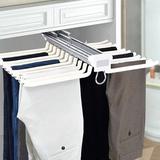 Rebrilliant Diksha Pull Out Trousers Rack 22 Arms Steel Closet Organizers Wire/Metal in Gray | 18.03 H x 23.14 W in | Wayfair