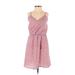 Shein Casual Dress - Mini Plunge Sleeveless: Pink Dresses - Women's Size X-Small