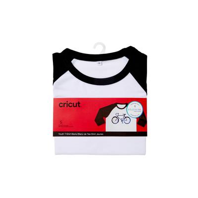 Cricut Unisex Youth T-Shirt Blank | Raglan in Black/White | White/Black