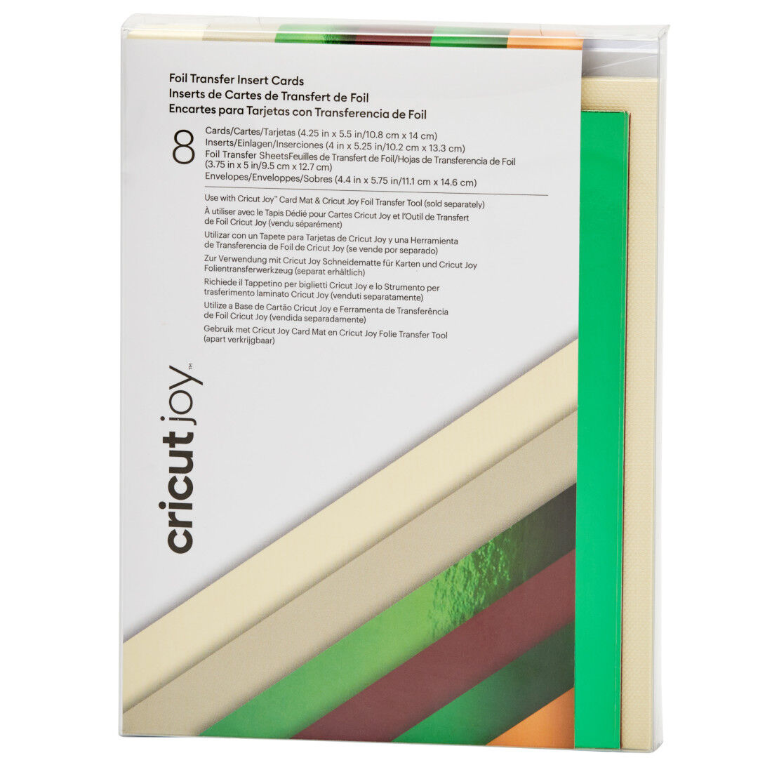 Cricut Joy Foil Transfer Insert Cards | Cameron Sampler | A2 | White/Brown/Gold