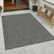 Paco Home - Tapis Intérieur Extérieur Tapis Cuisine Design Monochrome Sisal Gris Foncé 60x110 cm