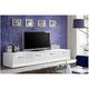 Meuble tv 200cm Collection comet. Couleur blanc. 2 portes abattantes. - Blanc