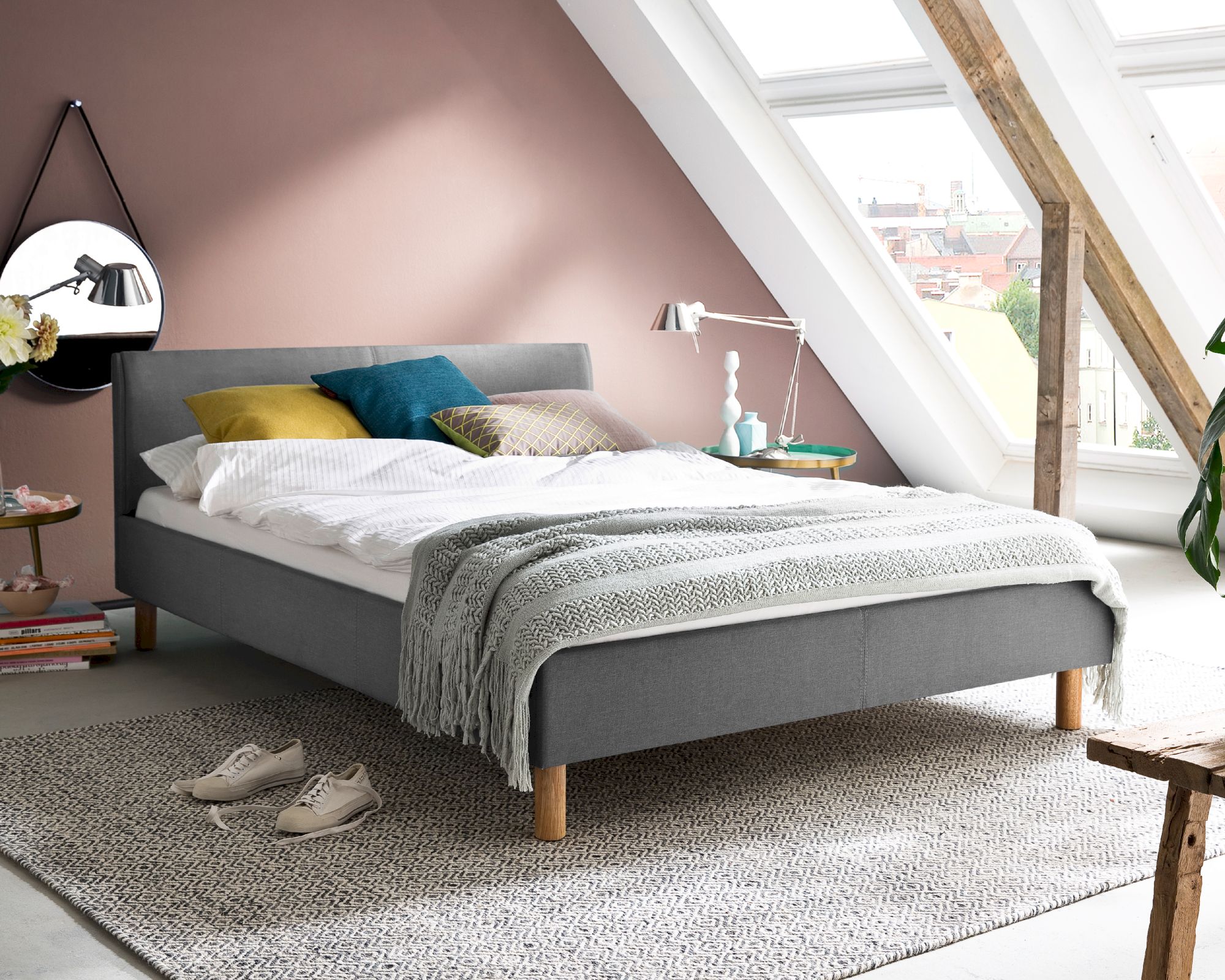 meise.möbel »Lena« Polsterbett hellgrau 120x200 cm