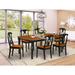 East West Furniture Dining Table Set- a Rectangle Dining Room Table and Kitchen Chairs, Black & Cherry (Pieces & Seat Option)