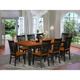 East West Furniture Modern Dining Table Set- a Rectangle Wooden Table and Dining Chairs, Black & Cherry(Pieces Options)