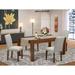 East West Furniture Dinette Set- a Wood Dining Table and Grey Parson Dining Room Chairs, Walnut (Pieces Options)