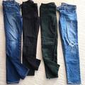 American Eagle Outfitters Jeans | Aeo Lot Of 4 Jeans Jeggings 3x Sz4 1x Sz6 | Color: Black/Blue/Green/Red | Size: 4