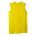 Men's Big & Tall Shrink-Less™ Longer-Length Lightweight Muscle Pocket Tee by KingSize in Cyber Yellow (Size 4XL) Shirt