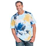 Men's Big & Tall Lightweight Tie-Dye Crewneck Tee by KingSize in Sky Blue Tie Dye (Size 4XL)