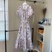 J. Crew Dresses | Nwt J Crew Flora Obscura Side Cutout Dress Size: 4 | Color: Purple/White | Size: 4