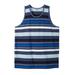 Men's Big & Tall Shrink-Less™ Lightweight Tank by KingSize in Slate Blue Stripe (Size 5XL) Shirt