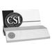 Silver Wellesley Blue Team Logo Business Card Holder