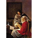 Buyenlarge 'Girl Interrupted in Her Music' by Johannes Vermeer Painting Print in Brown/Red | 30 H x 20 W x 1.5 D in | Wayfair 0-587-26330-xC2842