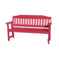 Buyers Choice All Weather Outdoor Bench - Poly Furniture Garden Bench w/ Back Plastic in Pink | 36 H x 63 W x 19 D in | Wayfair 711-bench5.cranb
