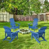Rosecliff Heights Patio Adirondack Chair Plastic/Resin in Blue | 36.6 H x 29.1 W x 33.9 D in | Wayfair CCB7E189CA48447B966B73941495870E