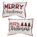 Embroidered Buffalo Check Trim Merry Christmas Pillow 2 Asstd.