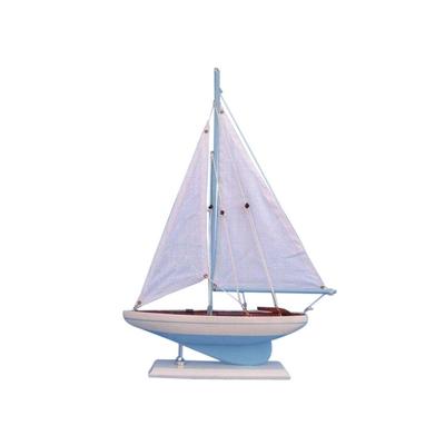 Wooden Blue Pacific Sailer Model Sailboat Decoration