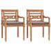 vidaXL Batavia Chairs 2 pcs with Dark Gray Cushions Solid Teak Wood - 21.7" x 20.3" x 33.1"