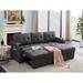 Linen Fabric Sleeper Sectional with USB Charging