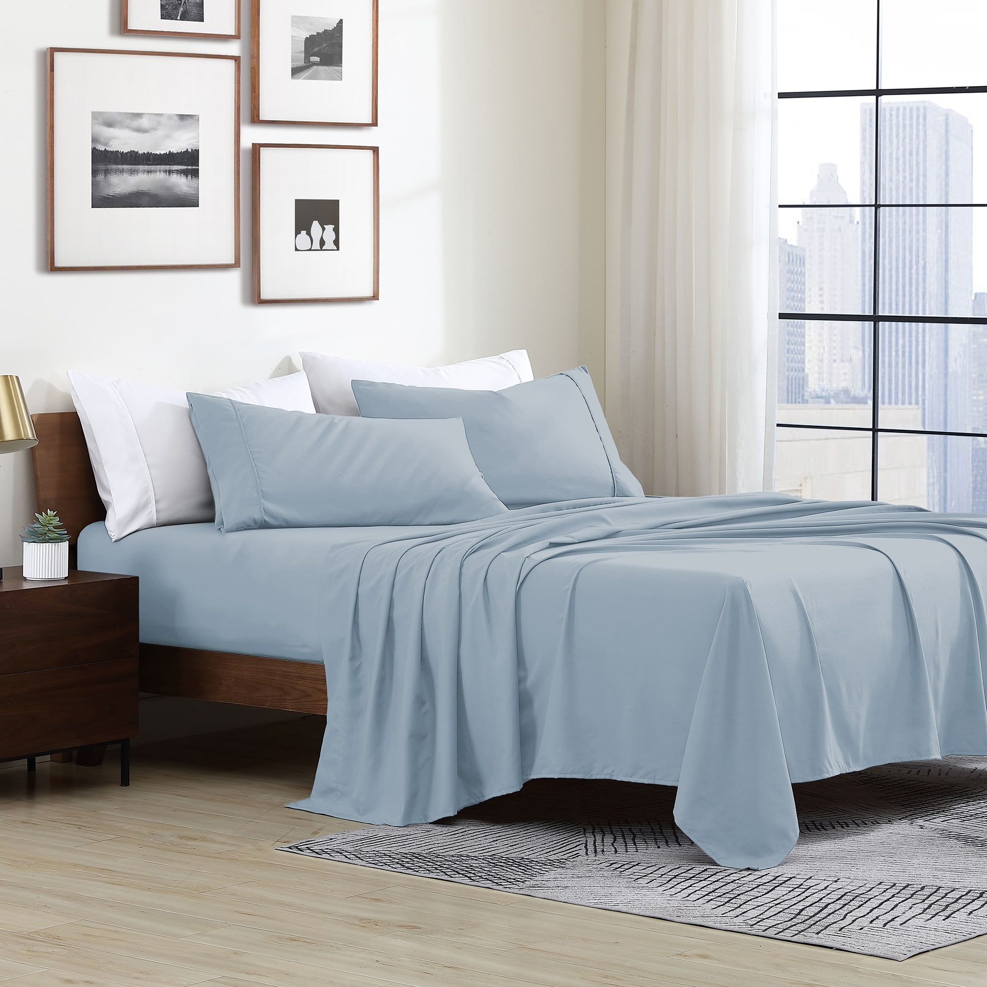 Swift Home Double Brushed Ultra Soft Microfiber Sheets 4-Piece Sheet Set Bedding Set - Assorted Colors