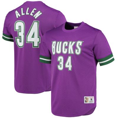Herren-T-Shirt „Milwaukee Bucks 2000“ von Mitchell & Ness Ray Allen mit Namen und Nummer, Lila Image