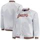 "Veste blanche à boutons-pression raglan en satin pour hommes Mitchell & Ness des Lakers de Los Angeles Big & Tall Hardwood Classics - Homme Taille: 3XB"