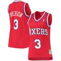 "Maillot Swingman Mitchell & Ness Allen Iverson rouge Philadelphia 76ers 2002/03 Hardwood Classics pour femme"