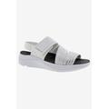 Wide Width Women's Sutton Sandal by Drew in White Silver Combo (Size 8 W)