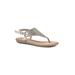 Women's London Thong Sandal by White Mountain in Gold Glitter Fabric (Size 7 1/2 M)