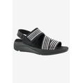 Extra Wide Width Women's Sutton Sandal by Drew in Black Silver Combo (Size 7 WW)