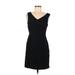 C. Luce Casual Dress - Sheath V Neck Sleeveless: Black Print Dresses - Women's Size Small