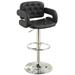 FB Erin Swivel Adjustable Height Stool Wood/Upholstered/Leather in Black | 22 W x 20 D in | Wayfair BS561-BK