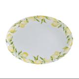 Mikasa Lemons Oval Serving Platter, 14-Inch, Multicolor Bone China/All Ceramic in White/Yellow | 1 H x 14 W x 14 D in | Wayfair 5280301