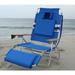Ostrich Deluxe Padded 3 in 1 Outdoor Reclining Beach Chair w/ Cushion Metal in Blue | 39.73 H x 28.1 W x 60.76 D in | Wayfair 4 x D3N1-1001B