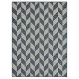 White 86.61 x 62.99 x 0.4 in Indoor/Outdoor Area Rug - NICOLE MILLER NEW YORK Patio Country Calla Herringbone Indoor/Outdoor Area Rug, Blue/Cream | Wayfair