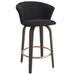 Wade Logan® Adeniyi Swivel 26" Counter Stool Wood/Upholstered/Velvet/Metal in Black | 35.5 H x 20 W x 15.5 D in | Wayfair