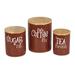 Rosalind Wheeler Jadeite 3 Piece Coffee, Tea, & Sugar Jar Set Ceramic in Brown | 5.5 H x 4.5 W x 4.5 D in | Wayfair