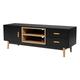 Meuble TV style scandinave avec 1 porte et 2 tiroirs noir